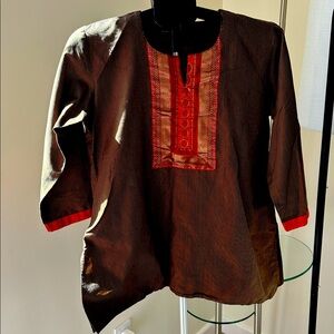 Westside L Boho Brown tunic Like New PTP 20 festive for Diwali parties!